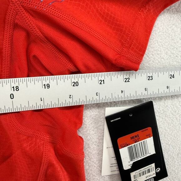 Nike Pro Shirt Men's large Red Blue Fitted Training Gamme Hypercool Series NEW - Picture 5 of 9